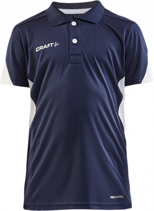 Craft - Pro Control Impact Polo Junior - Marineblauw & wit